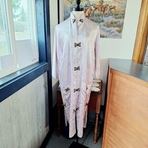 Handmade Traditional Chinese  Satin Brocade Robe in Light Lavender
